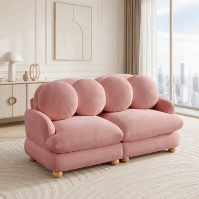 Modular Sectional Sofa with Chenille Upholstery