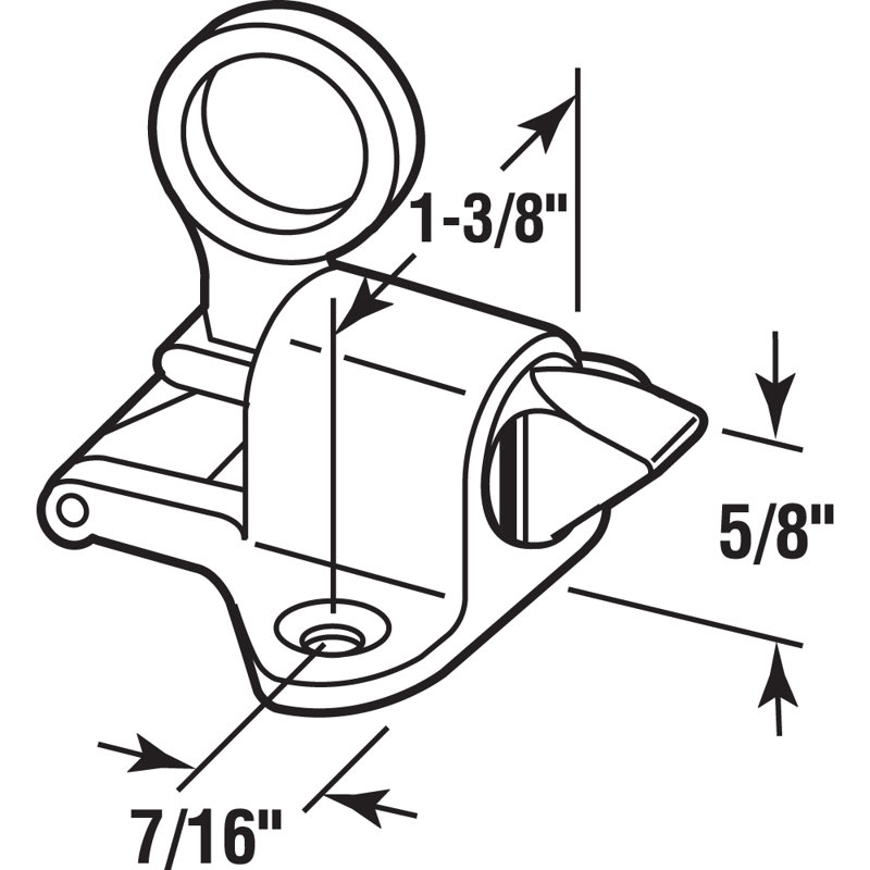Prime-Line Brushed White Bronze, Projecting Window Spring Catch (Single Pack)