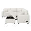 Canapé modulaire en chenille de 112,2 po, canapé-lit escamotable avec repose-pieds, sièges de rangement et port de charge USB, trois coussins-953574325