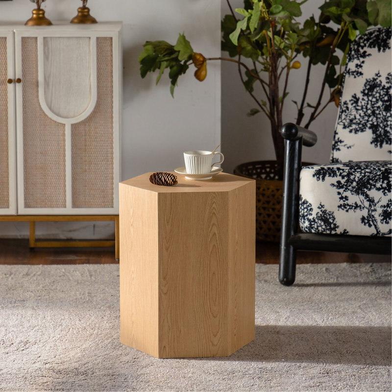 Table basse Hexagon MDF, Marron clair