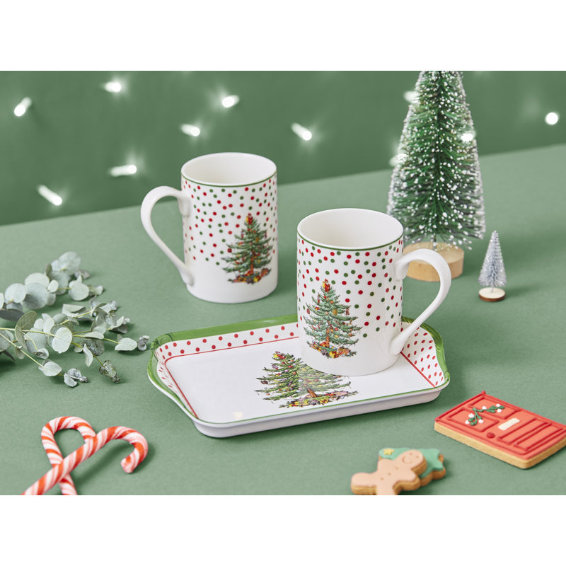 Spode Christmas Tree Polka Dot Mug 16Oz