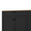 Meuble télé de 70 po avec design, bibliothèque de style milieu du siècle, buffet rustique avec étagères ajustables, noir pour buffet.