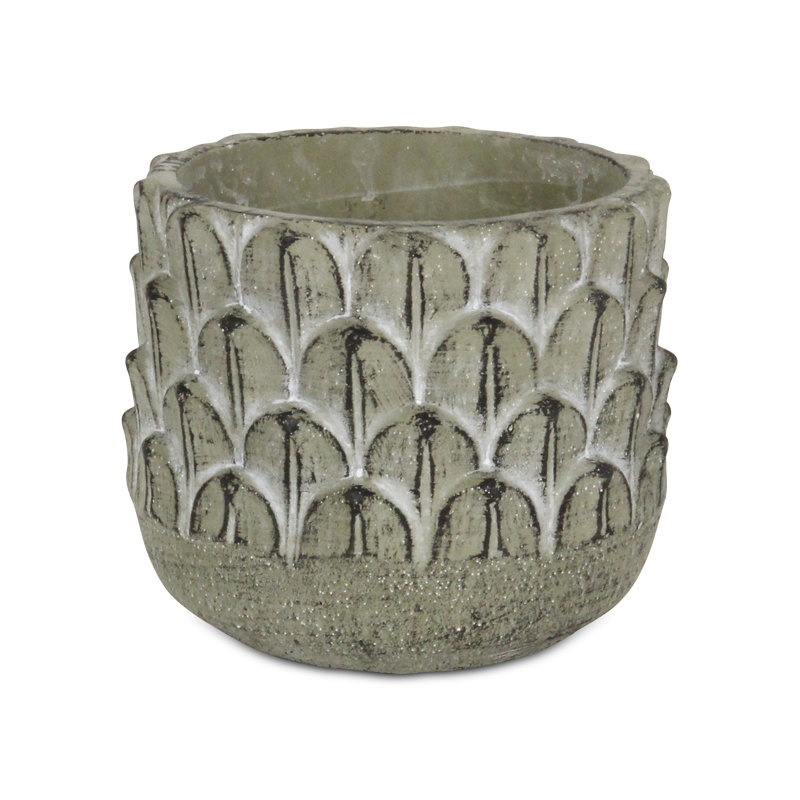 Pot de fleurs urne en ciment, H 5,5 po x l 6,25 po x P 6,25 po