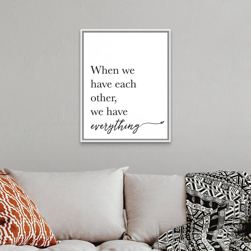 «Family Have Quotes» - reproduction sur toile, Cadre flottant blanc, H 32 po x l 26 po x P 1,75 po