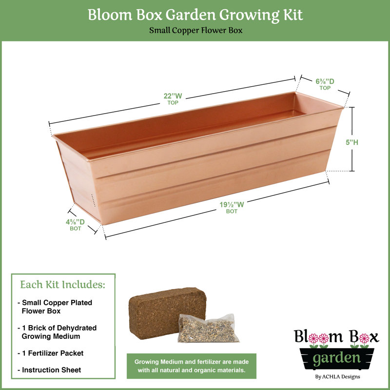 Metal Planter Box, Copper Plated