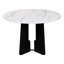 5-Piece Round Dining Table set, 43-Inch Modern Dining Table and 4 Upholstered Chairs for Dining Room, Kitchen Room, Living Room, Easy Assembly-1966393691-1966393693