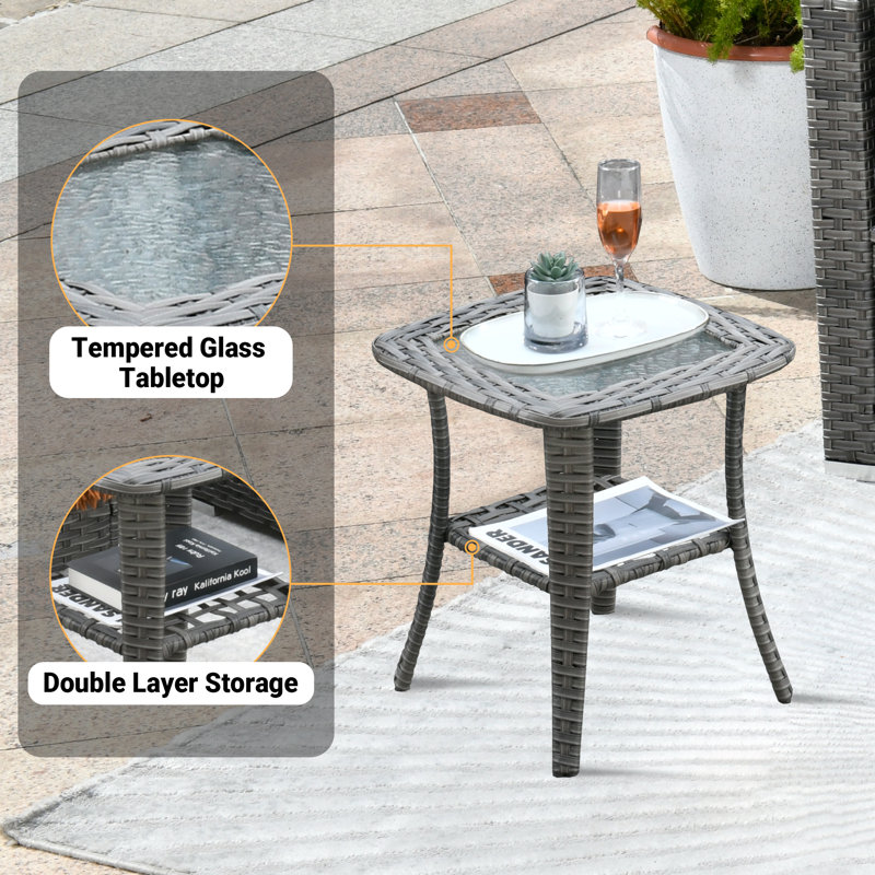 Kiontae 6 - Person Patio Conversation Sets with Cushions, Orange Red