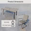 Ensemble de salle à manger 7 pièces, table de salle à manger d'extérieur en PEHD et 6 chaises (gris anthracite et gris)-1890550910-1890550908