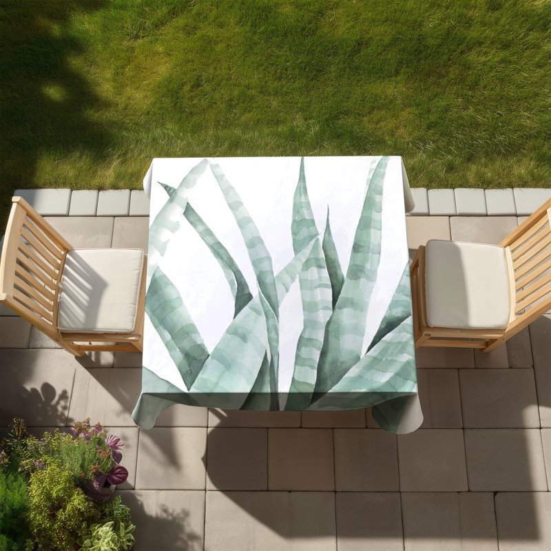 Watercolor Striped Desert Plant Tablecloth | Scandinavian Decor