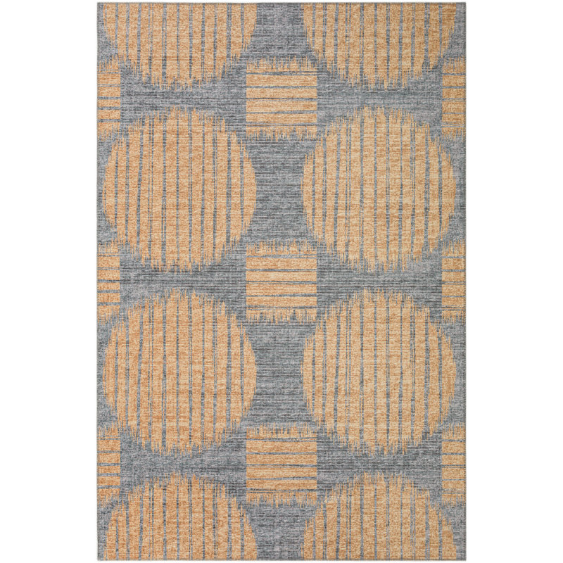 Tapis doré / gris Volkard, Rectangle 8 pi x 10 pi