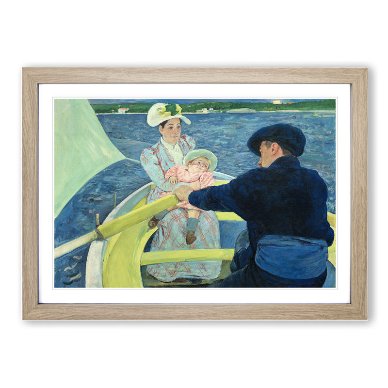 The Boating Party by Mary Cassatt - Picture Frame Painting, 36cm H x 48cm W x 2cm D, Oak Framed
