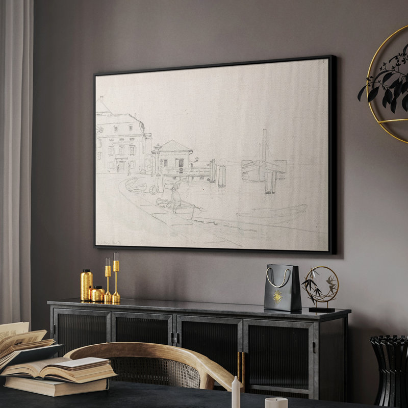 "Croquis rétro-XXXII" sur toile, Noir, H 27 po x l 41 po