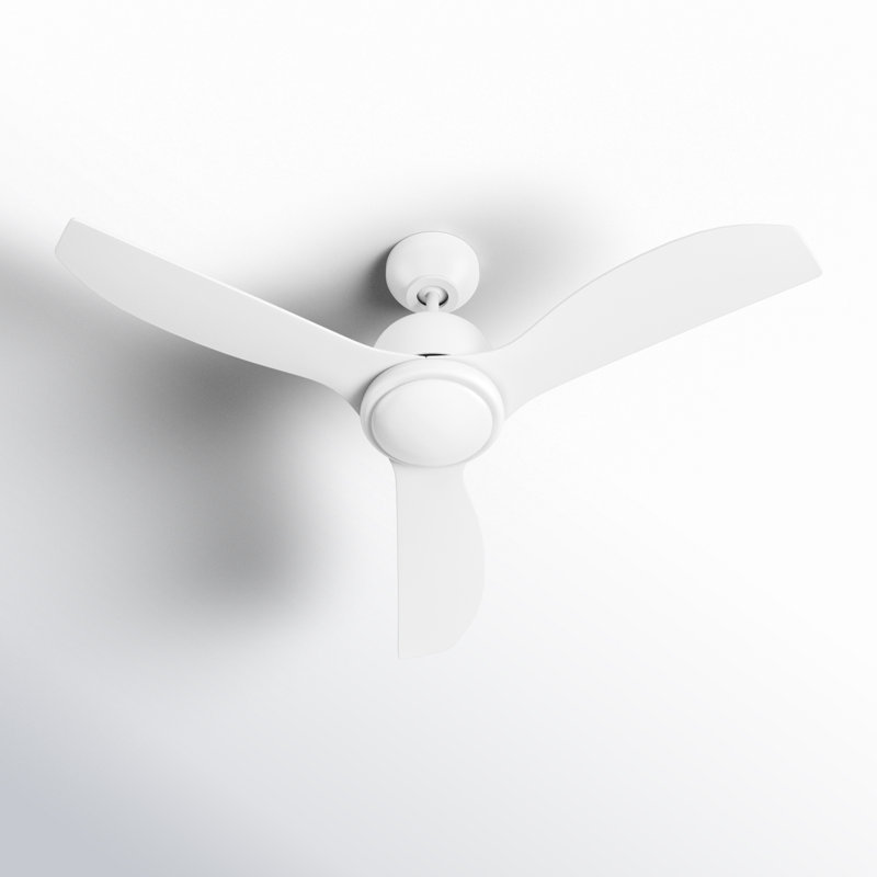 LED Downrod Ceiling Fan, 12.18" H x 44" W x 44" D, White, White