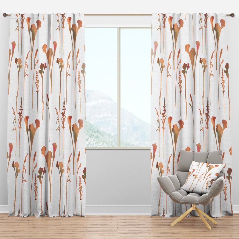 Panneau de rideau simple semi-diaphane avec passe-tringle Mid-Century, l 52 po x L 108 po