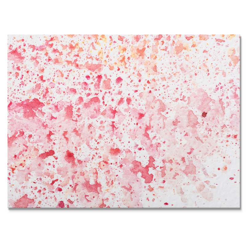 Red and Pink Stains - reproduction sur toile avec cadre flottant, H 8 po x l 12 po x P 1 po, Toile tendue