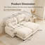 Canapé modulaire minimaliste en chenille plissée avec 2 poufs, canapé d'angle 2 places en forme de U, beige-1988490642