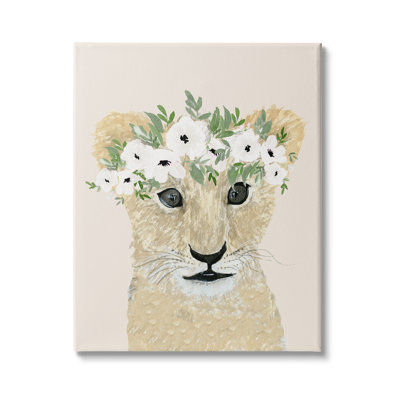 " Big Eye Baby Lion Floral Crown Children's Safari "