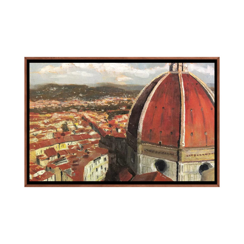 Florence, Italy - Il Duomo by Christopher Clark - Painting on Canvas, 66.04 cm H x 45.72 cm W, Classic Brown Wood Framed