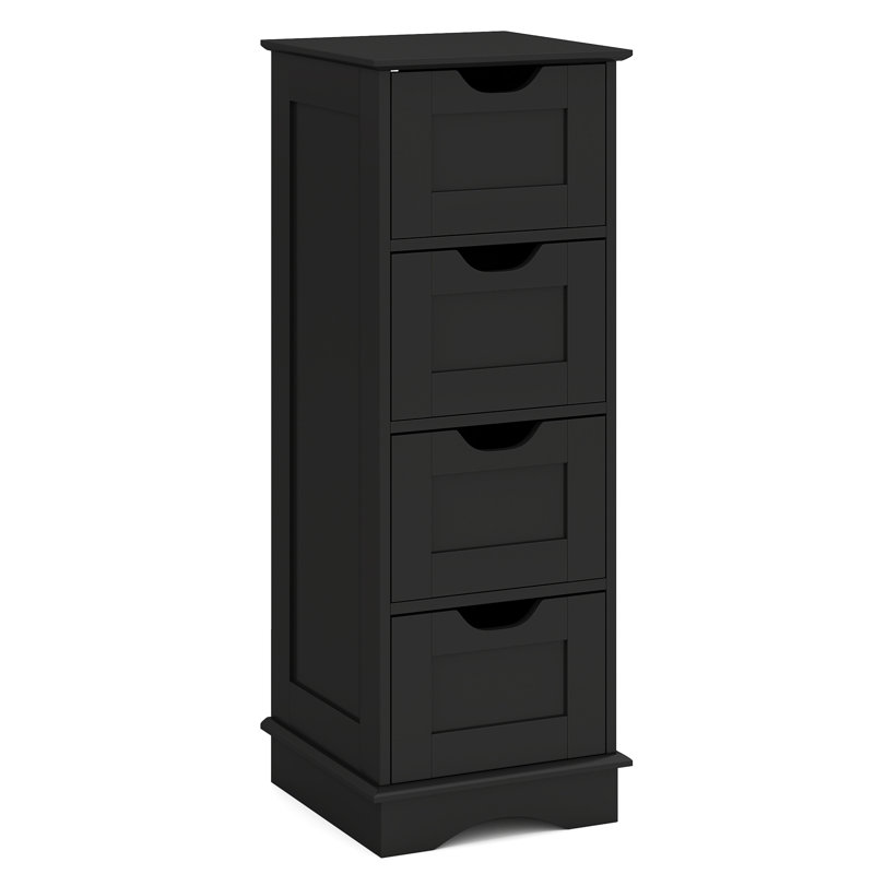 Freestanding Linen Cabinet, Black