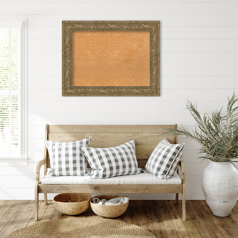 Tableau luxueux avec cadre doré de luxe, babillard en liège naturel, tableau d'organisation, tableau d'affichage, Naturel