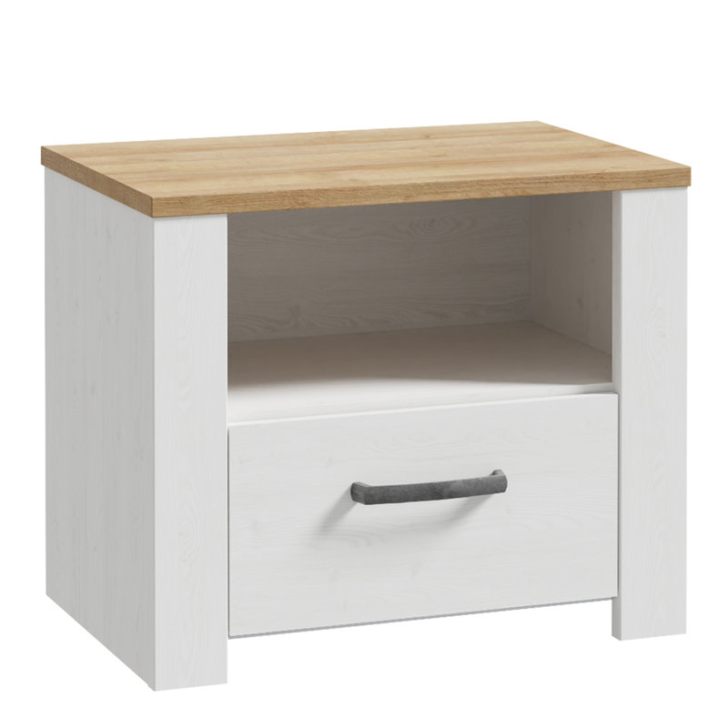 Abidan Manufactured Wood Bedside Table, White