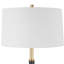 Lampe sur pied 62 po, abat-jour rigide conique blanc, noir avec accents dorés