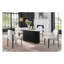 Table de salle à manger 69 pouces rectangulaire en faux marbre avec base Wave