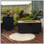 Table de foyer d'extérieur au gaz propane 32 "avec couvercle de réservoir de propane, foyer d'extérieur rectangulaire en acier de 50 000 BTU avec magnifique base en osier - gris foncé