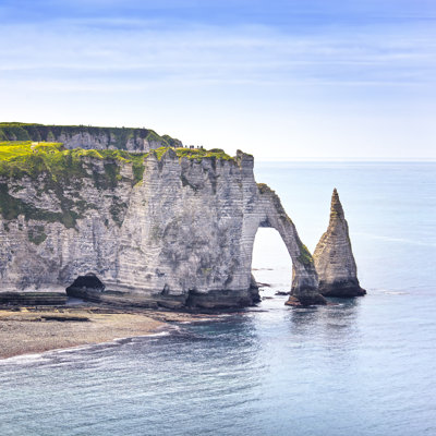 Etretat Aval Cliff by StevanZZ - Wrapped Canvas Print