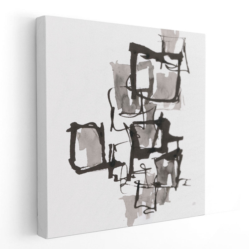 «Boxed In I» en noir et blanc - reproduction d'art sur toile, H 20 po x l 20 po