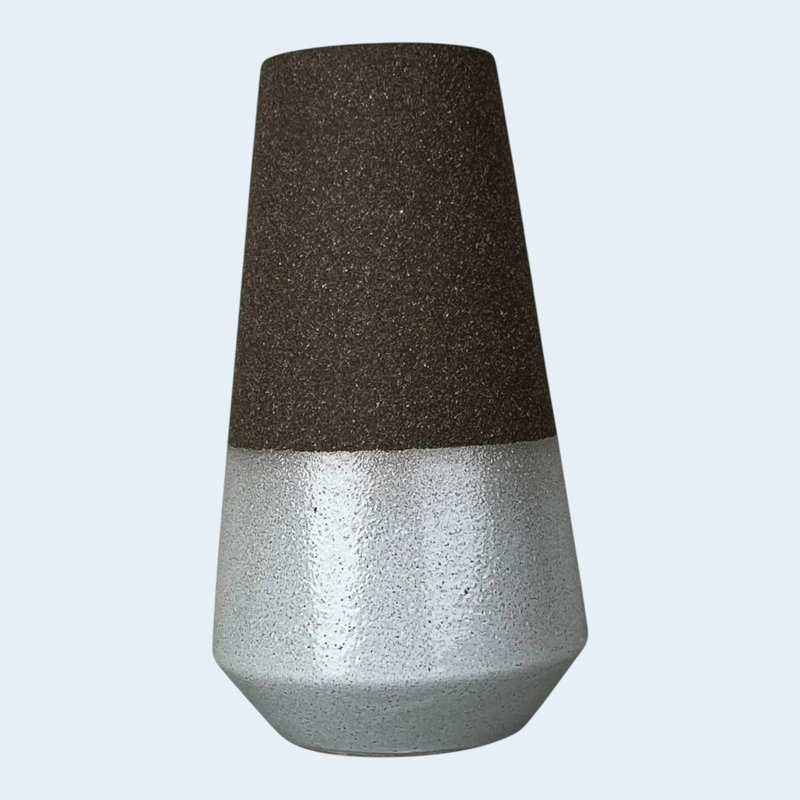 Textured Mocha Ceramic Vase
