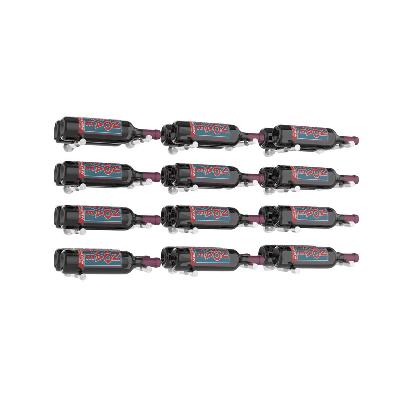 24 Bottle Wall Mounted Wine Bottle Rack, Milled Aluminum