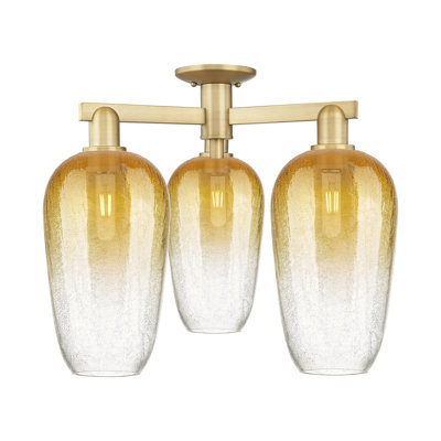 Brookhaven Flute - 3 Light Semi-Flush Mount