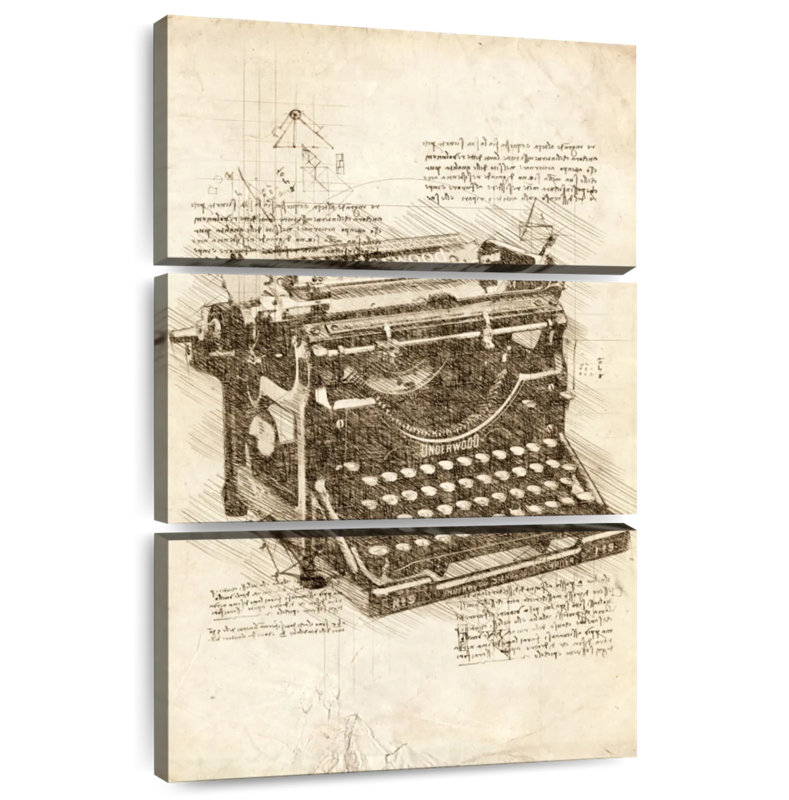 Vieille machine à écrire Kerner, H 45 po x l 28 po