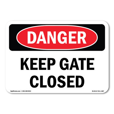 Keep Gate Closed Decal 18" X 12"