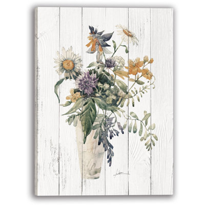 «Wildflower Simplicity - Rustic Floral Vase», art mural