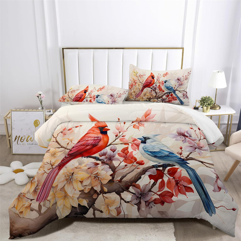 Ensembles de lit coloré oiseau chanteur nord-américain