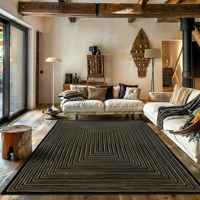 Tapis noir / gris / ivoire / beige Monaco Series