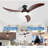 52 Inch Modern Ceiling Fan With 3 Color Dimmable Solid Wood  Blades Remote Control Reversible DC Motor For Bedroom