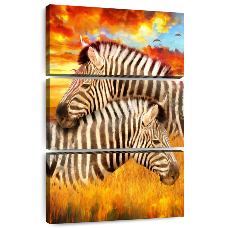 Brampt Snuggling Zebras, 57" H x 36" W