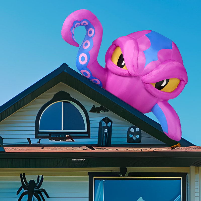 4FT Halloween Inflatable Octopus with LED Lights