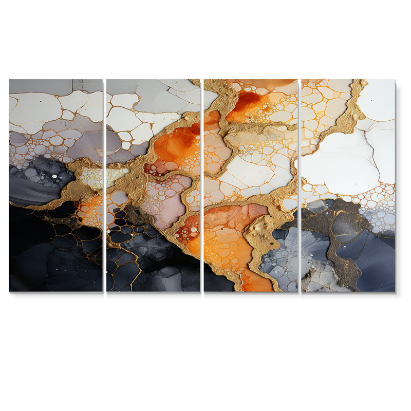 Ensemble d'art mural en marbre 4 pièces, H 28 po x l 48 po