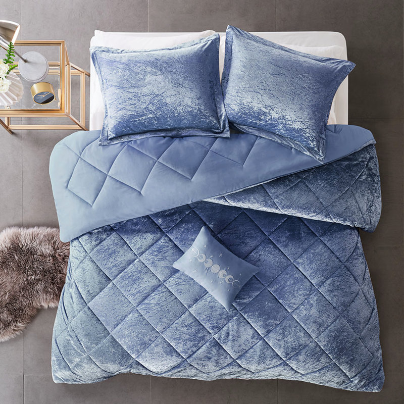 Édredon Periwinkle, Édredon simple + 3 pièces supplémentaires, Bleu