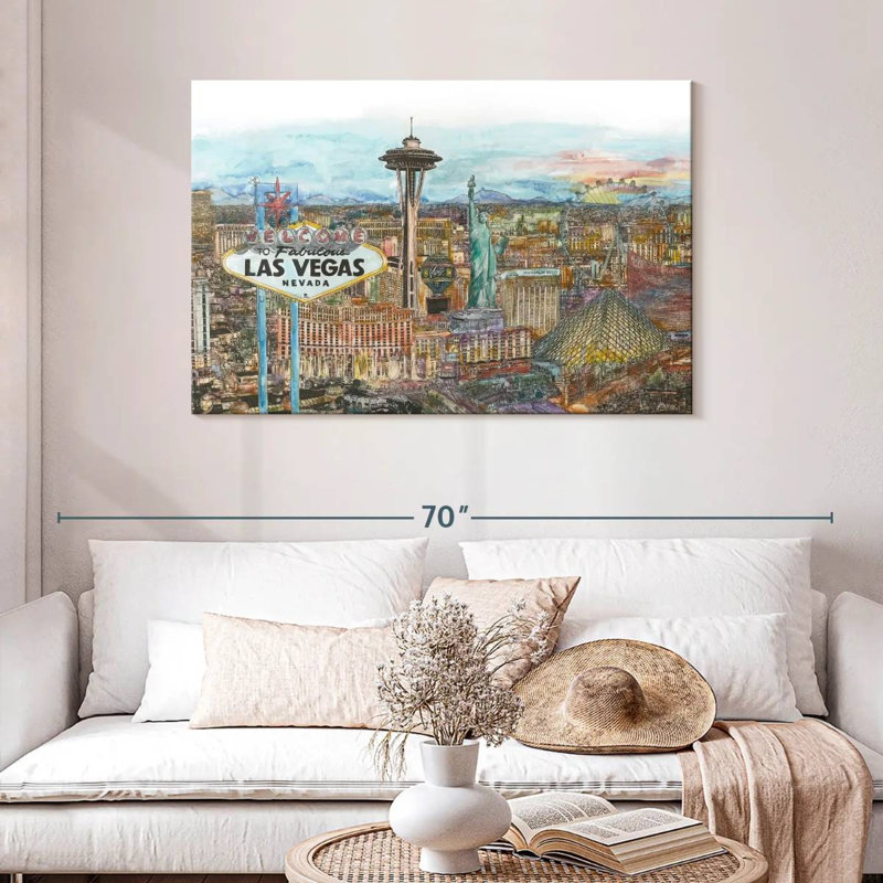 Ravi Vegas Skyline en couleur, H 30 po x l 45 po