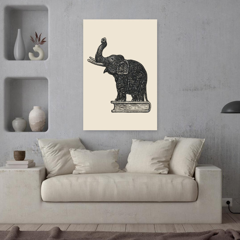 Art contemporain Art éléphant contemporain, H 36 po x l 24 po