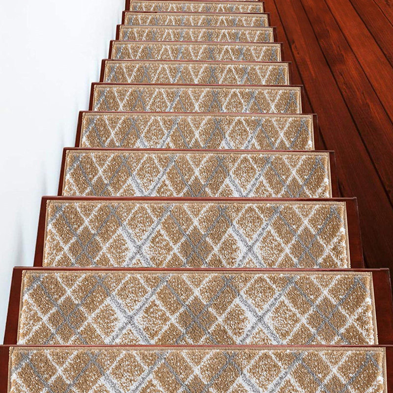 Non-Slip Stair Tread, 13, Grey/White