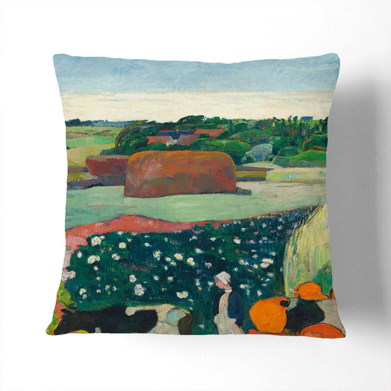 Haystacks In Brittany Square Throw Cushion, 55cm H x 55cm W x 20cm D