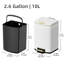 Poubelle de salle de bain 2,6 gallons, poubelle en acier inoxydable à large ouverture carrée, couvercle à fermeture douce et doublure intérieure amovible, poubelle pour cuisine, salle de bain, chambre à coucher, bureau à domicile (blanc)-129504840
