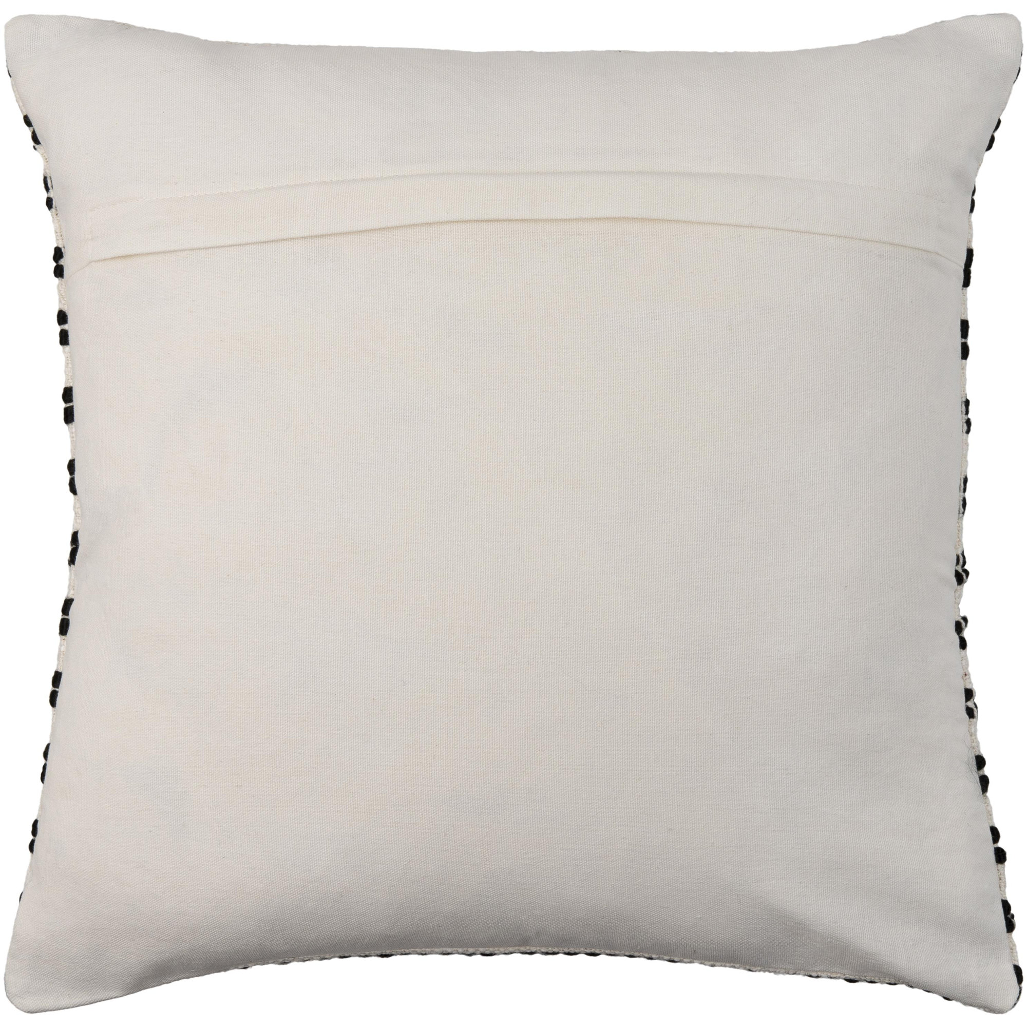 Amora Embroidered Cotton Pillow Cover, White/Black, Polyester, 13" x 20"