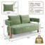 Causeuse moderne arrondie, tissu texturé vert-124582048
